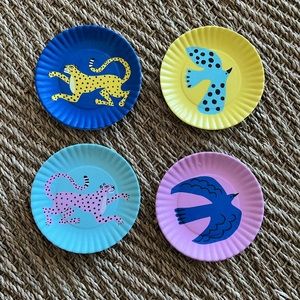 Set of 4 melamine “paper plate” coasters/trinket trays (One Hundred 80 Degrees)